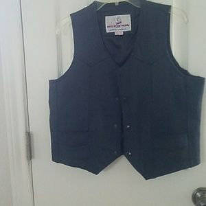 Black leather vest